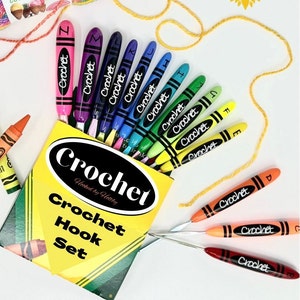Juego de ganchos de crochet Crayon, ganchos de crochet ergonómicos, enganchados por ganchos de crochet Holtby, ganchos de crochet