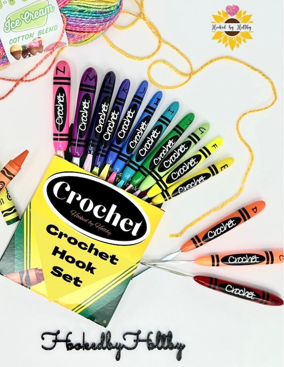 Crayon Crochet Hooks Set, Ergonomic Crochet Hooks, Hooked by Holtby Crochet  Hooks, Crochet Hooks 