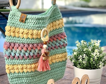 The Courtney Bag, Crochet Pattern, DIY Crochet, Boho Crochet Pattern, PDF Download Pattern, Hooked by Holtby