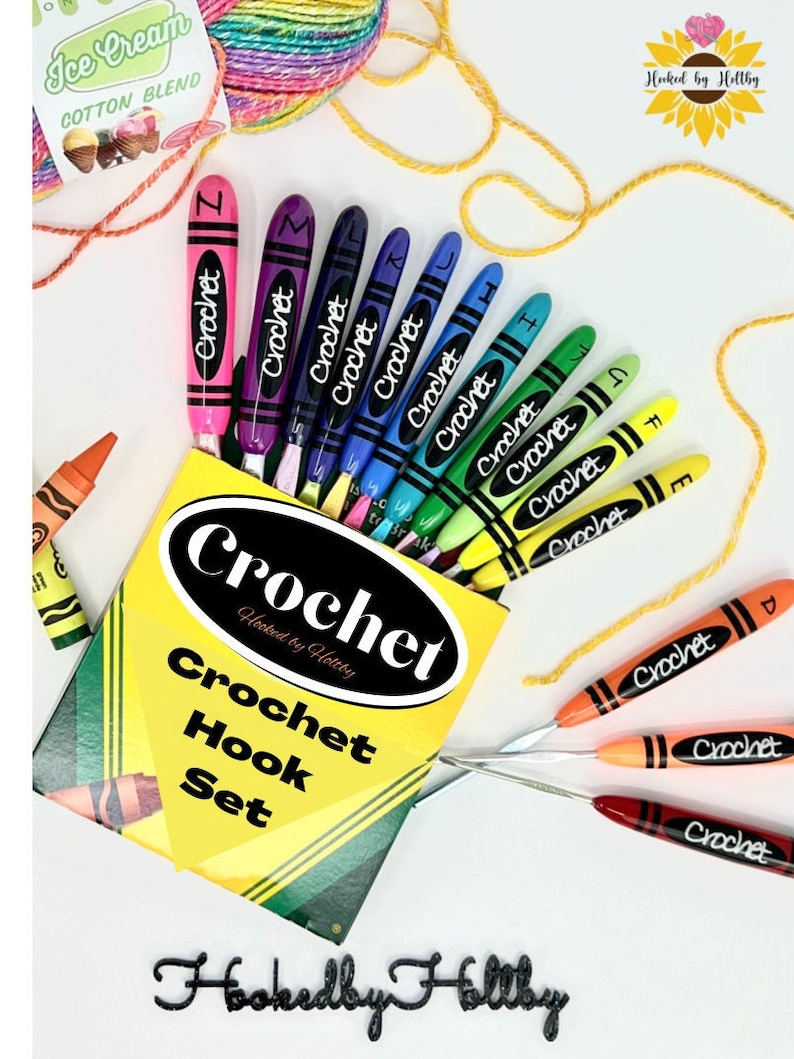 Crayon Crochet Hooks, Ergonomic Crochet Hooks, Hooked by Holtby Crochet Hooks, Crochet Hooks, Inline Crochet Hooks, Bates Crochet Hooks image 5