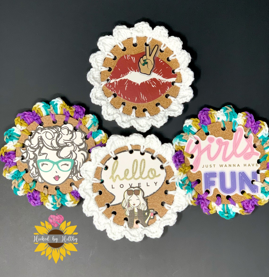 Cork Board Coaster Pattern DIY Crochet Coasters Digital Etsy