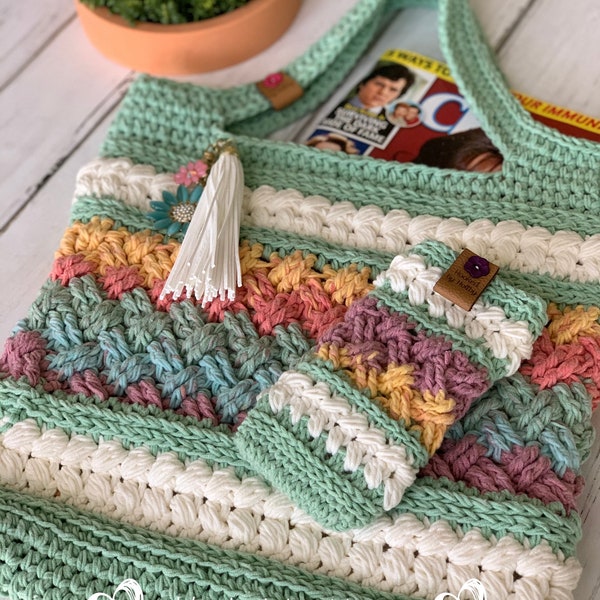 My Michelle Tote Set Pattern, PDF Download, Crochet Market Bag Patter, PDF Crochet pattern, Crochet Bag Pattern, DIY Crochet Tote