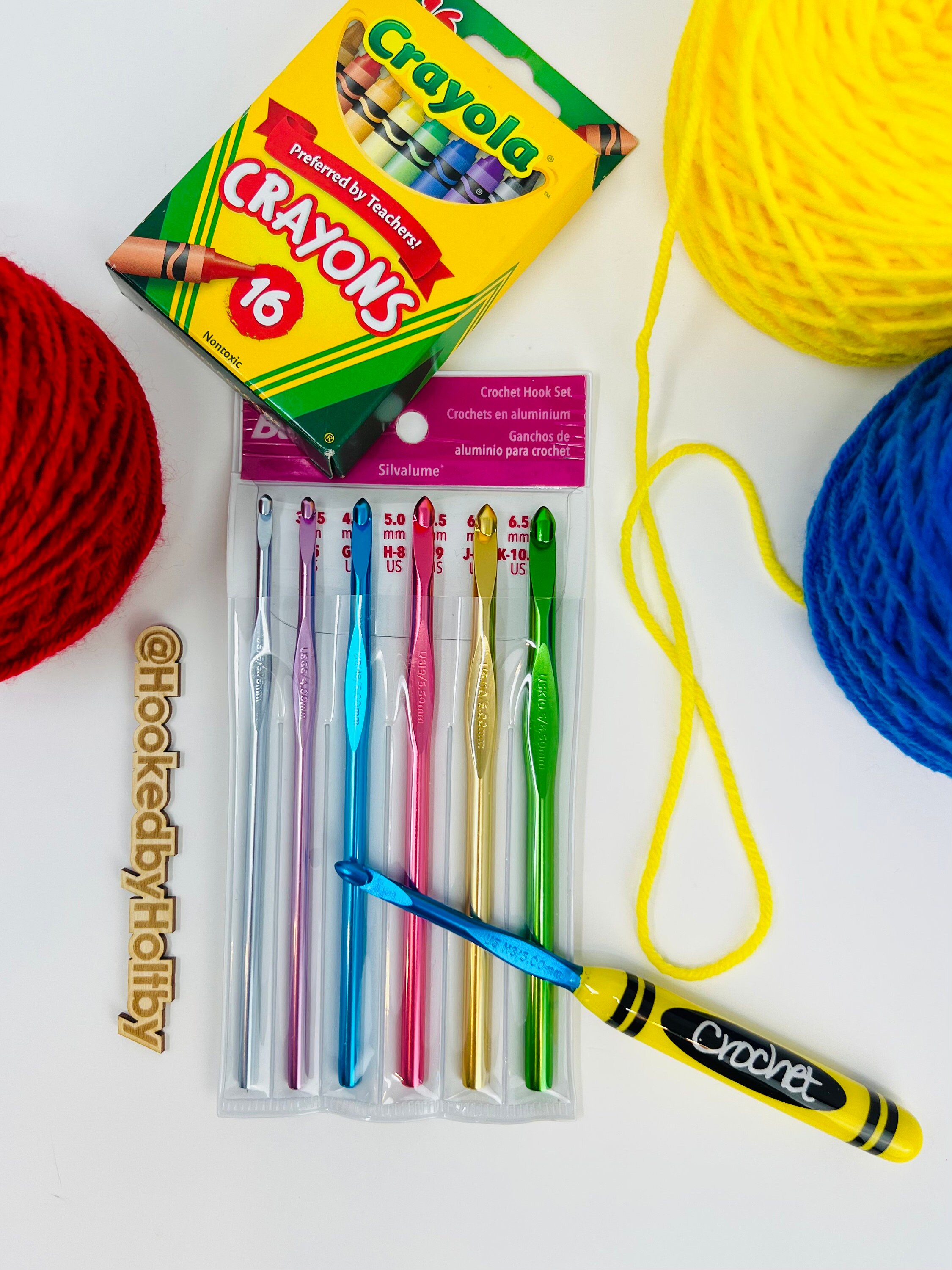 Crayon Crochet Hooks, Ergonomic Crochet Hooks, Hooked by Holtby Crochet