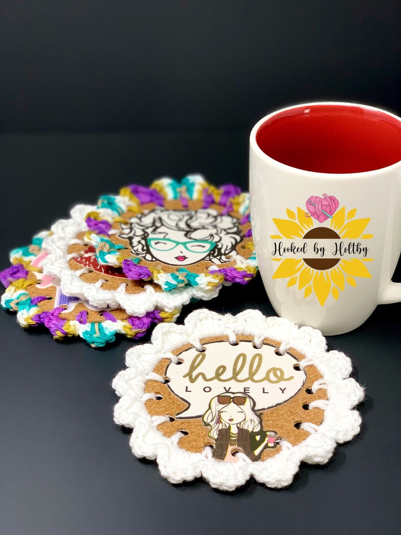 Cork Board Coaster Pattern DIY Crochet Coasters Digital Etsy