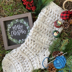 Cozy Cabin Christmas Stocking Pattern, DIY Crochet, Handmade, PDF Pattern, BOHO Christmas, Farmhouse Christmas