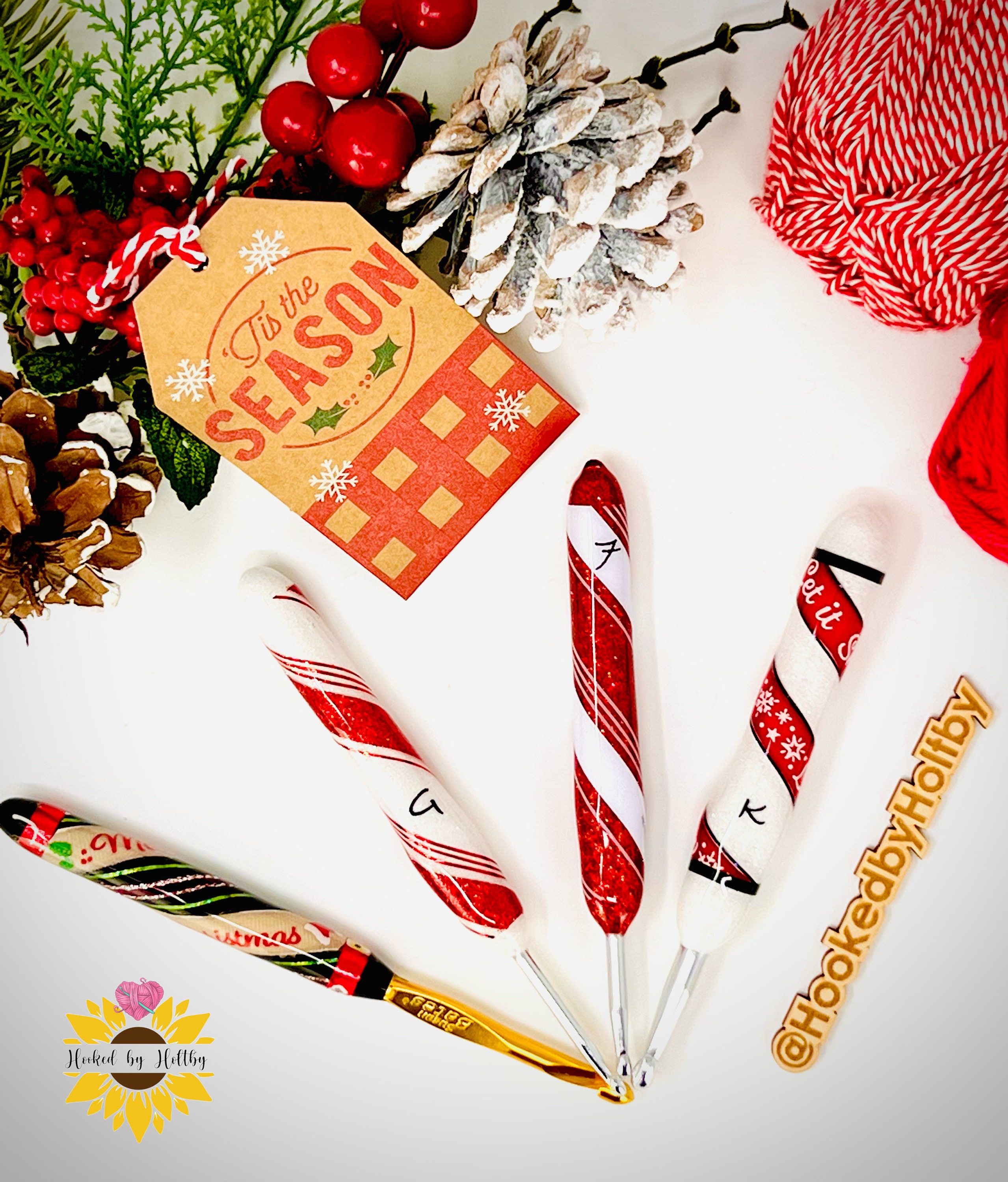 Christmas Crochet Hooks, Candy Cane Crochet Hook, Merry Christmas