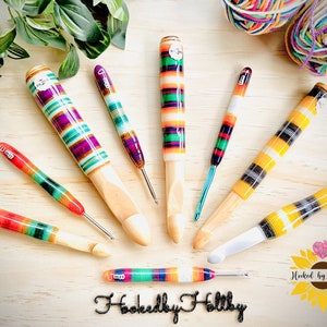 Boho Vibes Crochet Hooks, Jumbo Crochet Hooks, Hooked by Holtby, Crochet Hooks, Bates Crochet Hooks, Clover Crochet Hooks