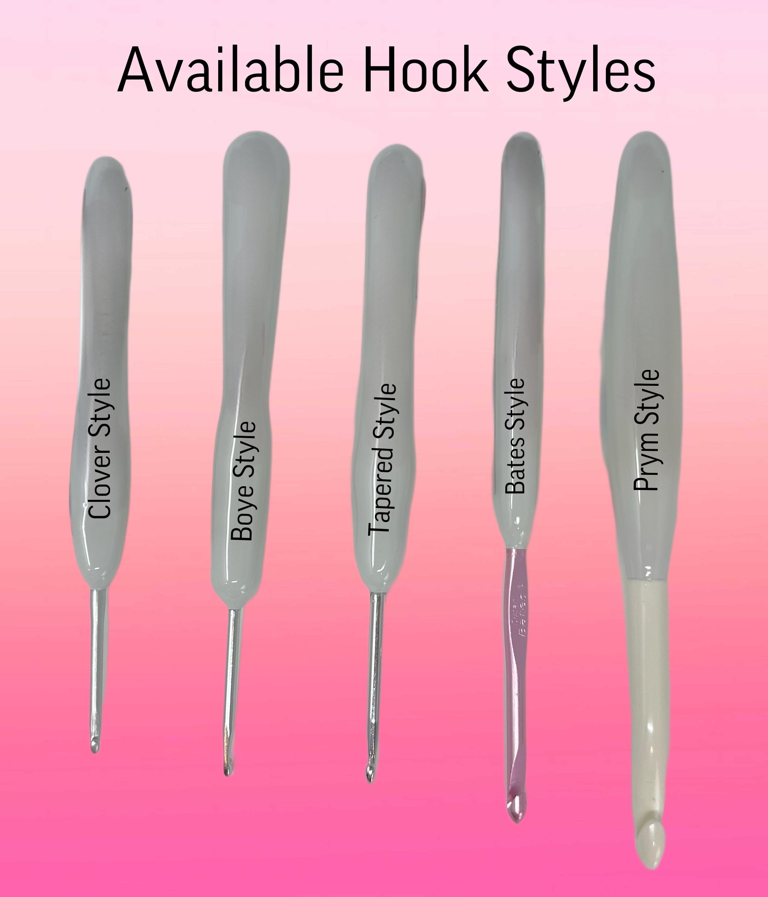 Crayon Crochet Hooks, Ergonomic Crochet Hooks, Hooked by Holtby Crochet  Hooks, Crochet Hooks, Inline Crochet Hooks, Bates Crochet Hooks 