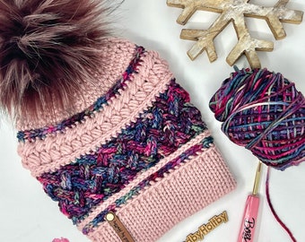 My Michelle Beanie Crochet Pattern: Textured DIY Hat (PDF Pattern)