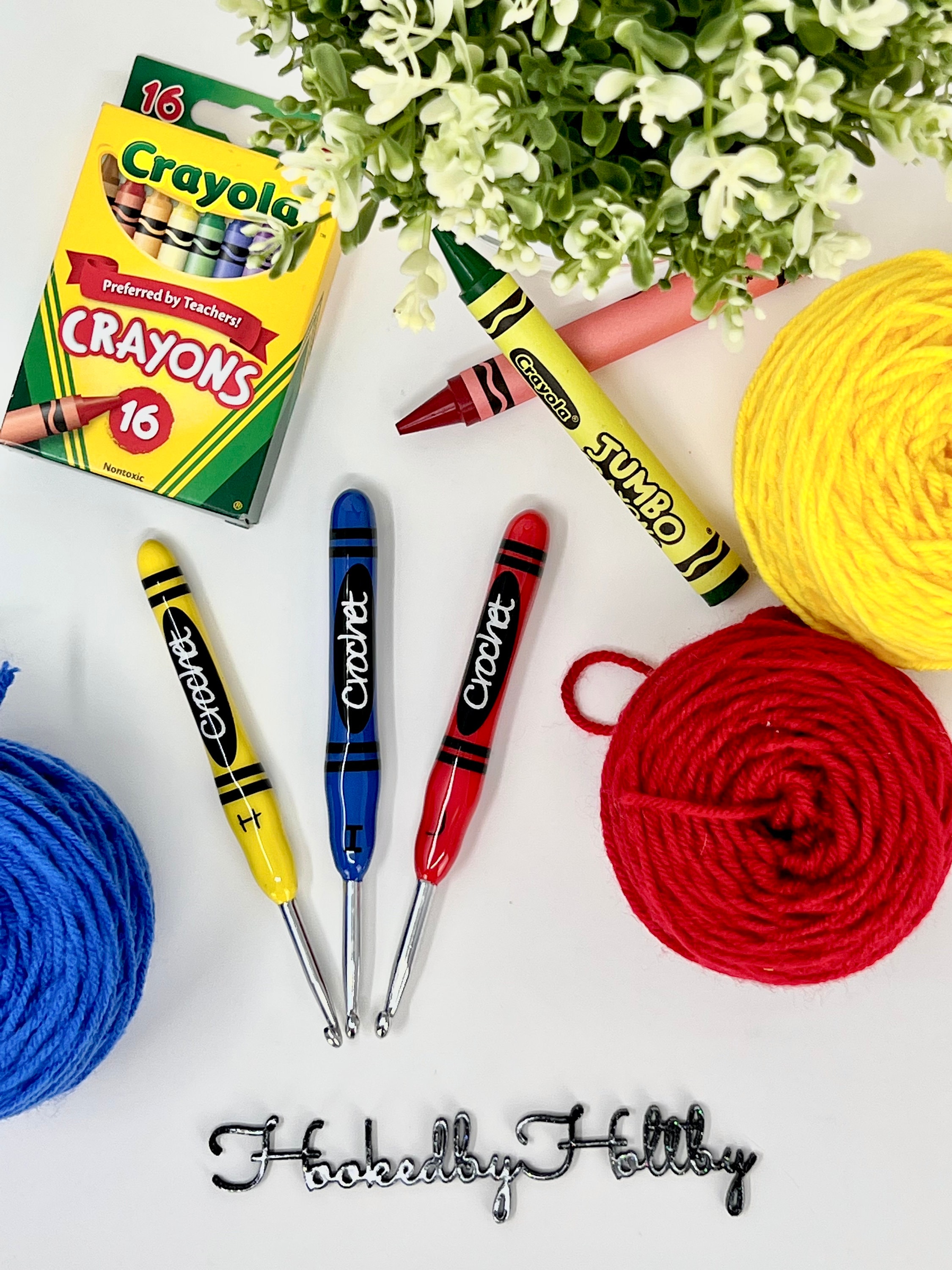 Crayon Crochet Hooks, Ergonomic Crochet Hooks, Hooked by Holtby