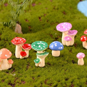 16pcs Mix Mushroom bush home decoration accessories Bonsai Tools Fairy Garden Miniatures Micro Landscape Gnomes Ornament Terrarium Figurines