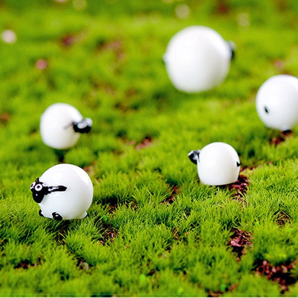 21pcs (large + middle + small ) mini sheep home decoration Bonsai Tools Fairy Garden Miniatures Art Dollhouse Ornaments Terrarium Figurines