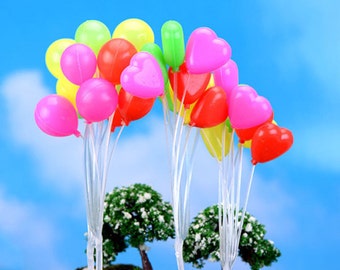 5pcs Balloon Plastic Crafts Terrarium Figurines Wedding Decoration Fairy Garden Miniatures Bonsai Tools Landscape House Ornaments DIY Gnomes