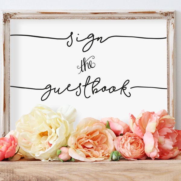 Sign the Guestbook Printable Wedding Sign | Wedding Printable | DIY Wedding | Wedding Sign | Printable Sign | PDF Download