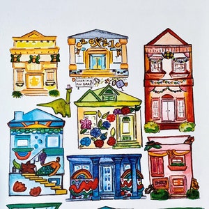 New Orleans Houses Mardi Gras House Float Print image 1