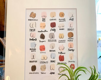 Boob & Butt (Body) Slang - Art Print