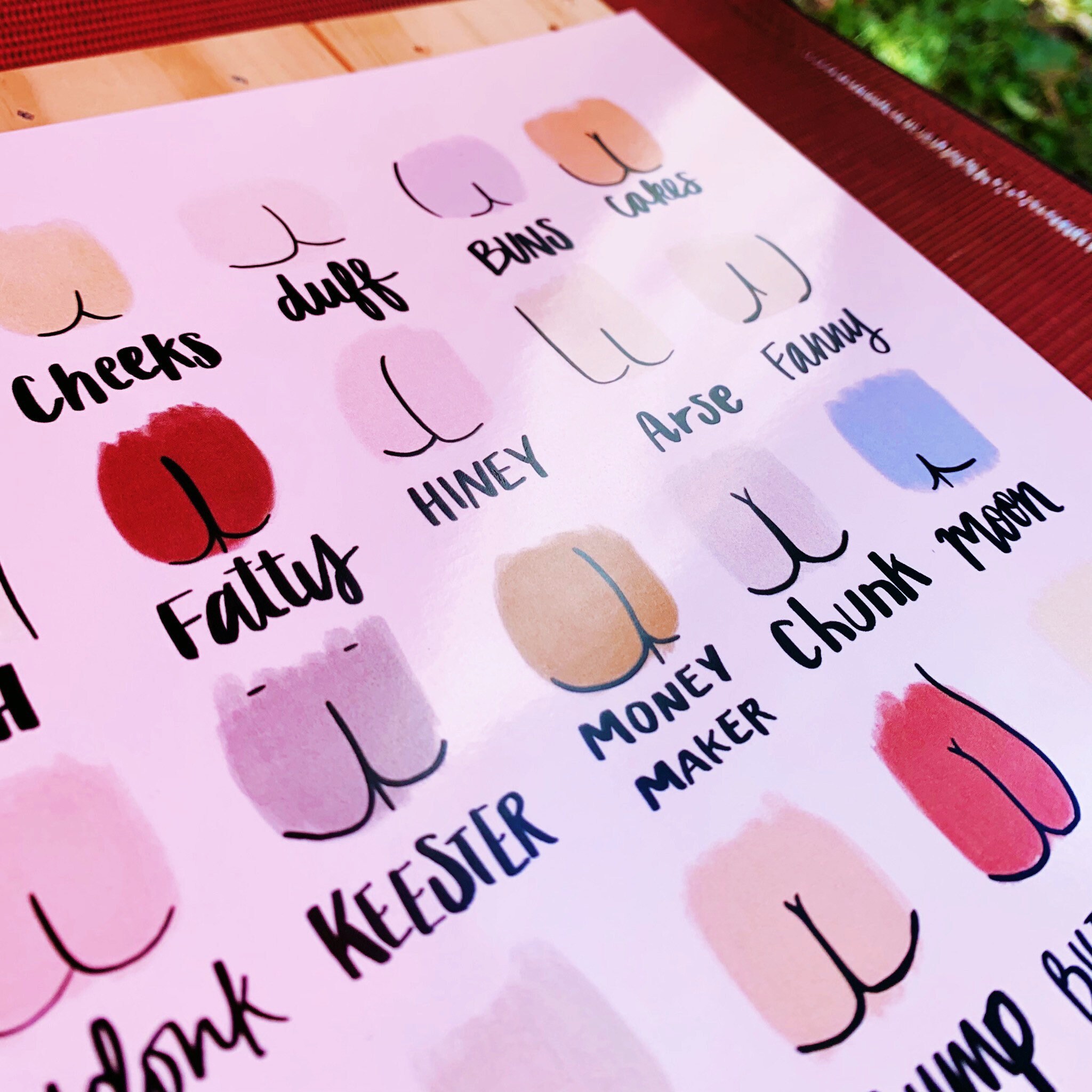 Butt Slang Art Print Etsy