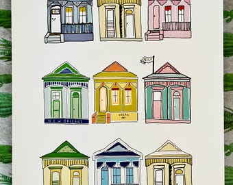 New Orleans Houses - Art Print