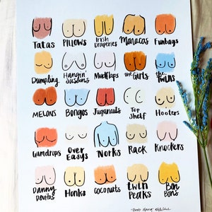 Boob Slang Art Print -  Australia