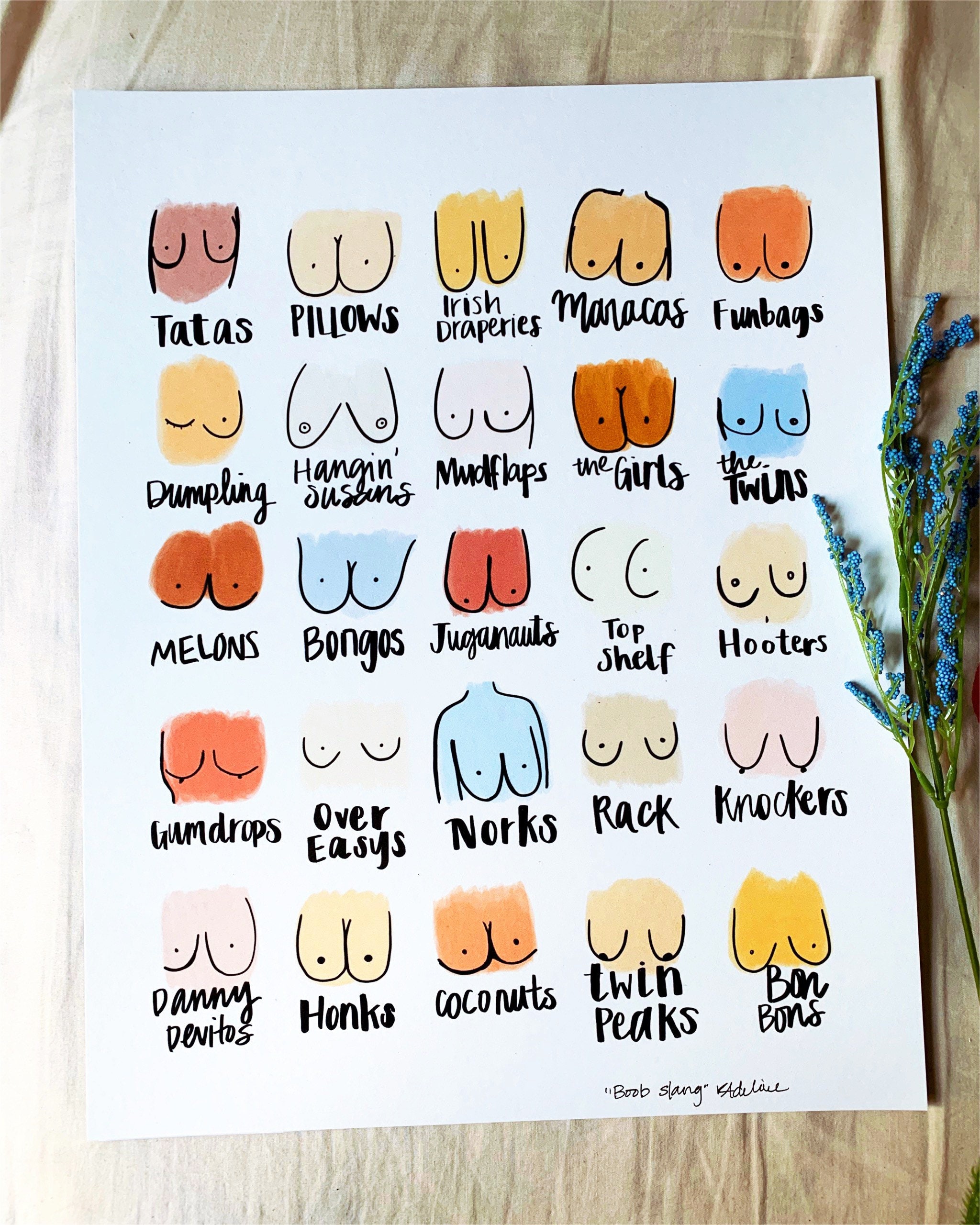 Boob Slang Art Print -  UK