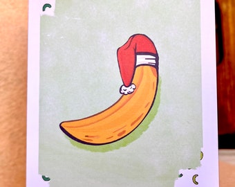 Santa Banana & Beans - Greeting Card