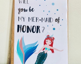 Mermaid of Honor - Maid of Honor Greeting Card