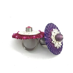 stainless steel changeable ring with wire crochet disc, choose your color Top starting from: image 3