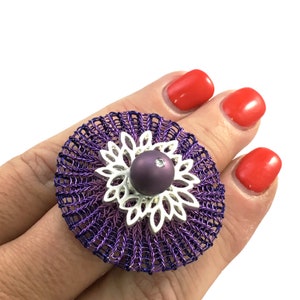 stainless steel changeable ring with wire crochet disc, choose your color Top starting from: image 4