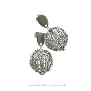 wire crochet stainless steel MINI BUBBLE earrings