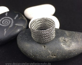 double wire crochet stainless steel ring