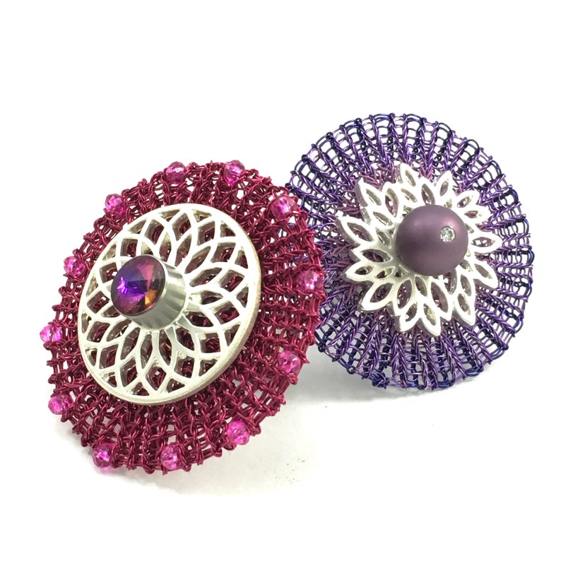 stainless steel changeable ring with wire crochet disc, choose your color Top starting from: image 1