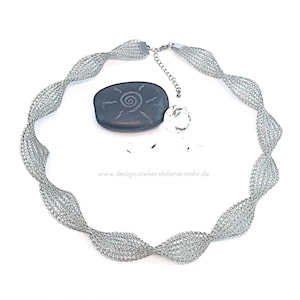 wire crochet TWISTED COLLIER stainless steel wire 50-55 cm