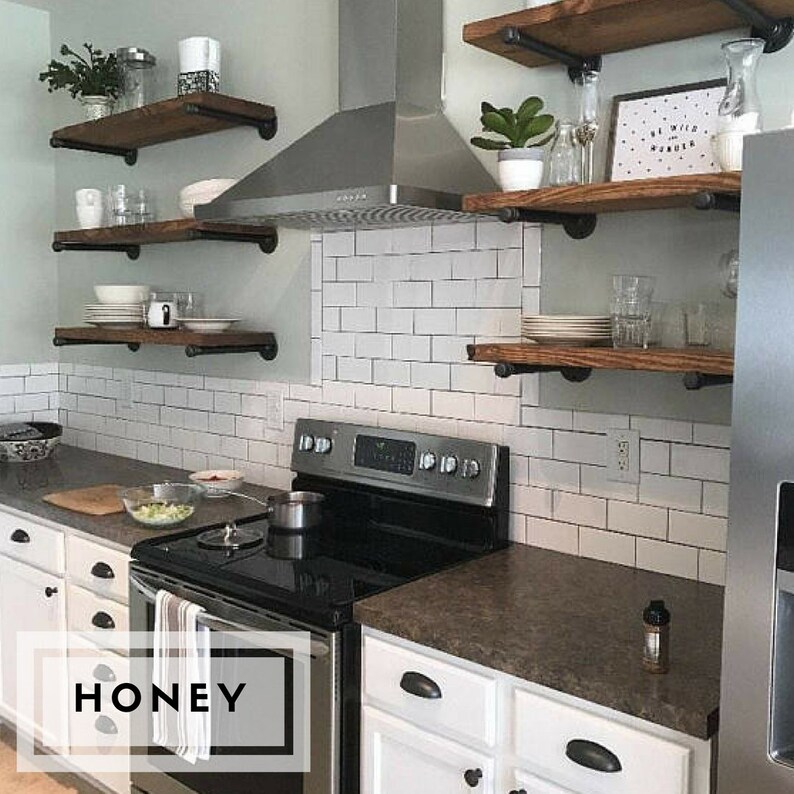 Floating Shelves Open Kitchen Pipe 50