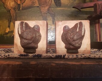 Primitive Wood Paper Mache Fall Block Turkey