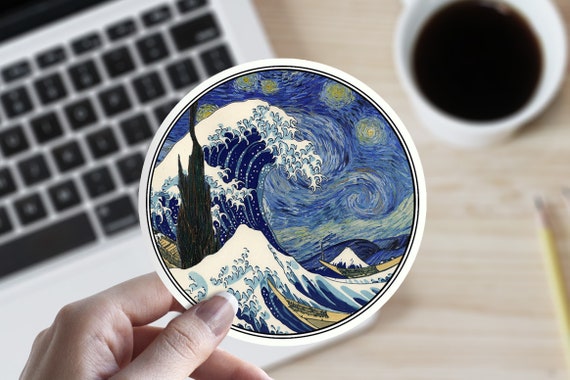 Great Wave Off Kanagawa Circle Car Vinyl Sticker SELECT SIZE