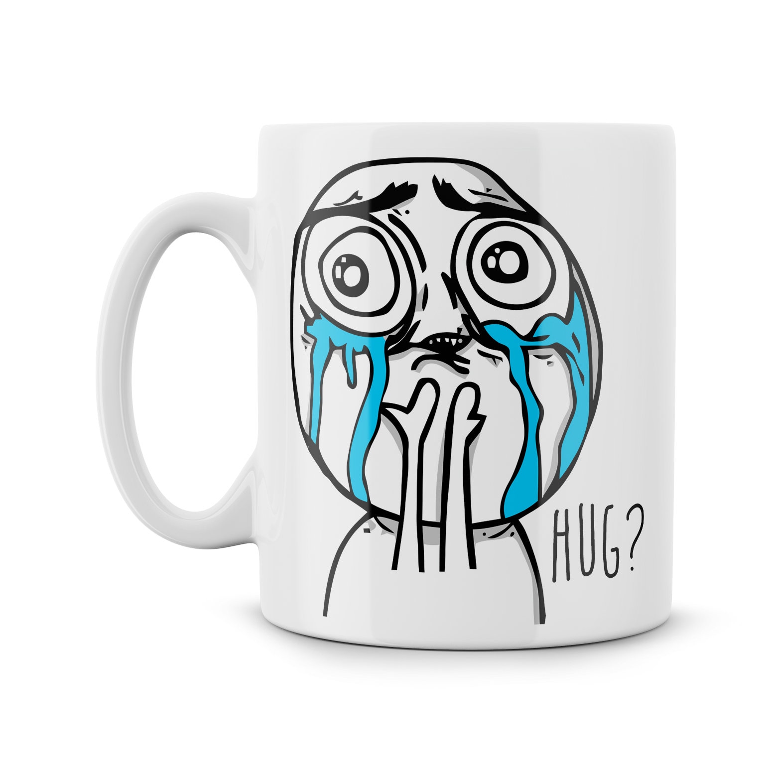 Hug Cute Crying Romantic Gift Meme Funny Geek 11oz Coffee Mug Etsy
