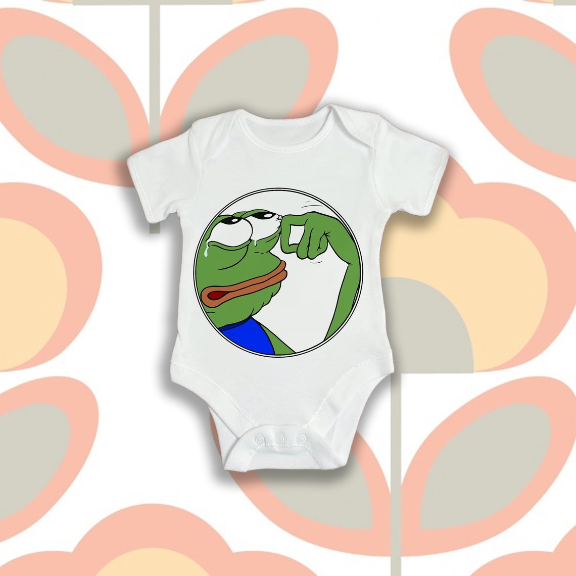 Pepe The Frog Crying Sad Reddit 4Chan Baby Grow Body Suit
