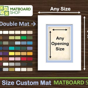 PA Framing Double Thick Gallery Photo Mat Board, Pre-cut Framing Mat -  White Core, White