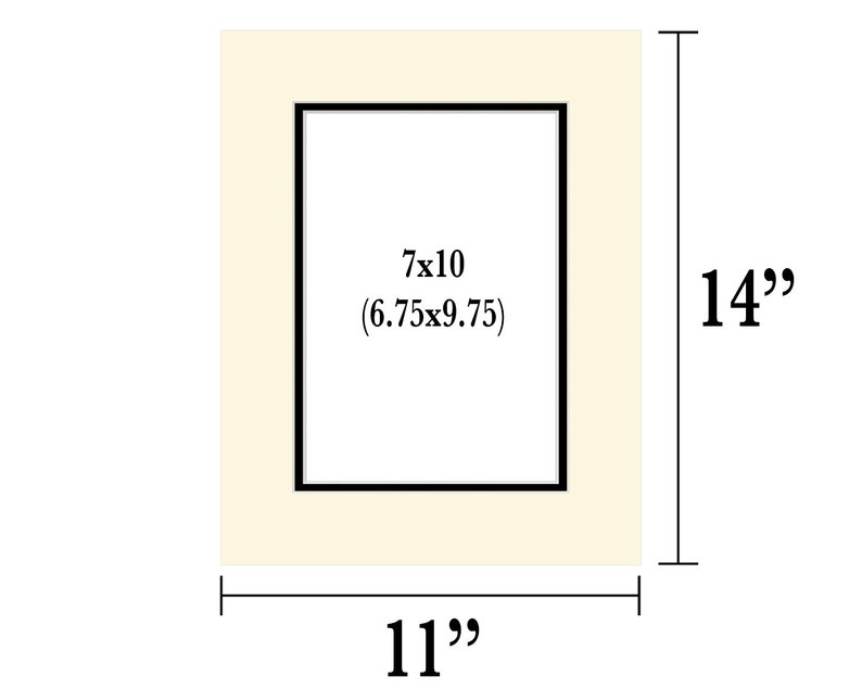 11x14 Double Mat Holds 7x10 Artwork 6 75x9 75 Opening Etsy