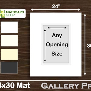 24x30 Matted Picture Frame With 28x34 Inch off White Wash on Ash Frame  Matted With 2 Inch Mat, Over 60 Mat Colors, 4098-24x30, Arttoframes 