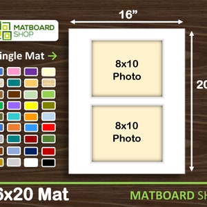 16x12 Double Photo Mat with Heart and 4 openings (4x6) (Pack of  5)(Multi-Opening - heart4x46multidouble1216) - MatShop Art Supplies