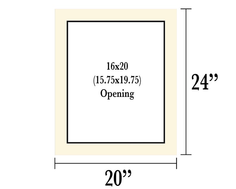 20x24 Double Mat Holds 16x20 Artwork 15 75x19 75 Opening Etsy