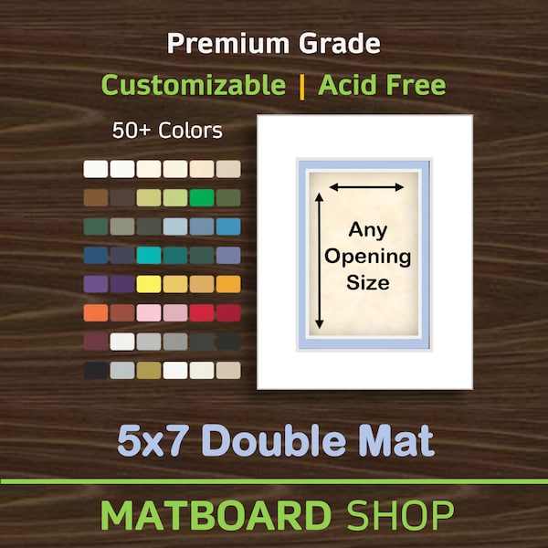 5x7 Custom Premium Double Matboard