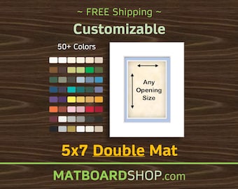 5x7 Custom Acid-Free DOUBLE MATBOARD