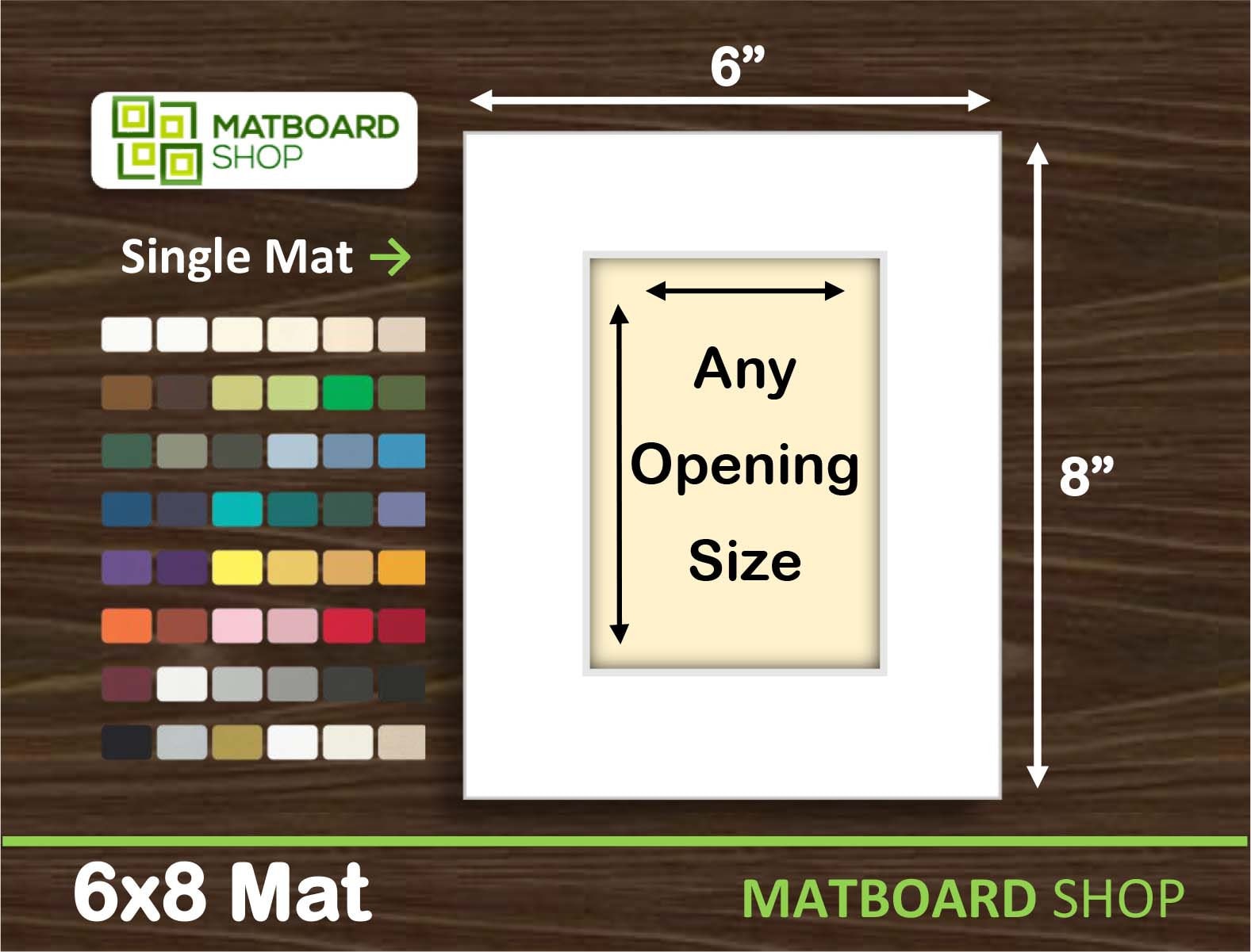 8x10 Mat for 6x8 Photo - White on Black Double Mat Matboard for Frames Measuring 8 x 10 in - to Display Art Measuring 6 x 8 in