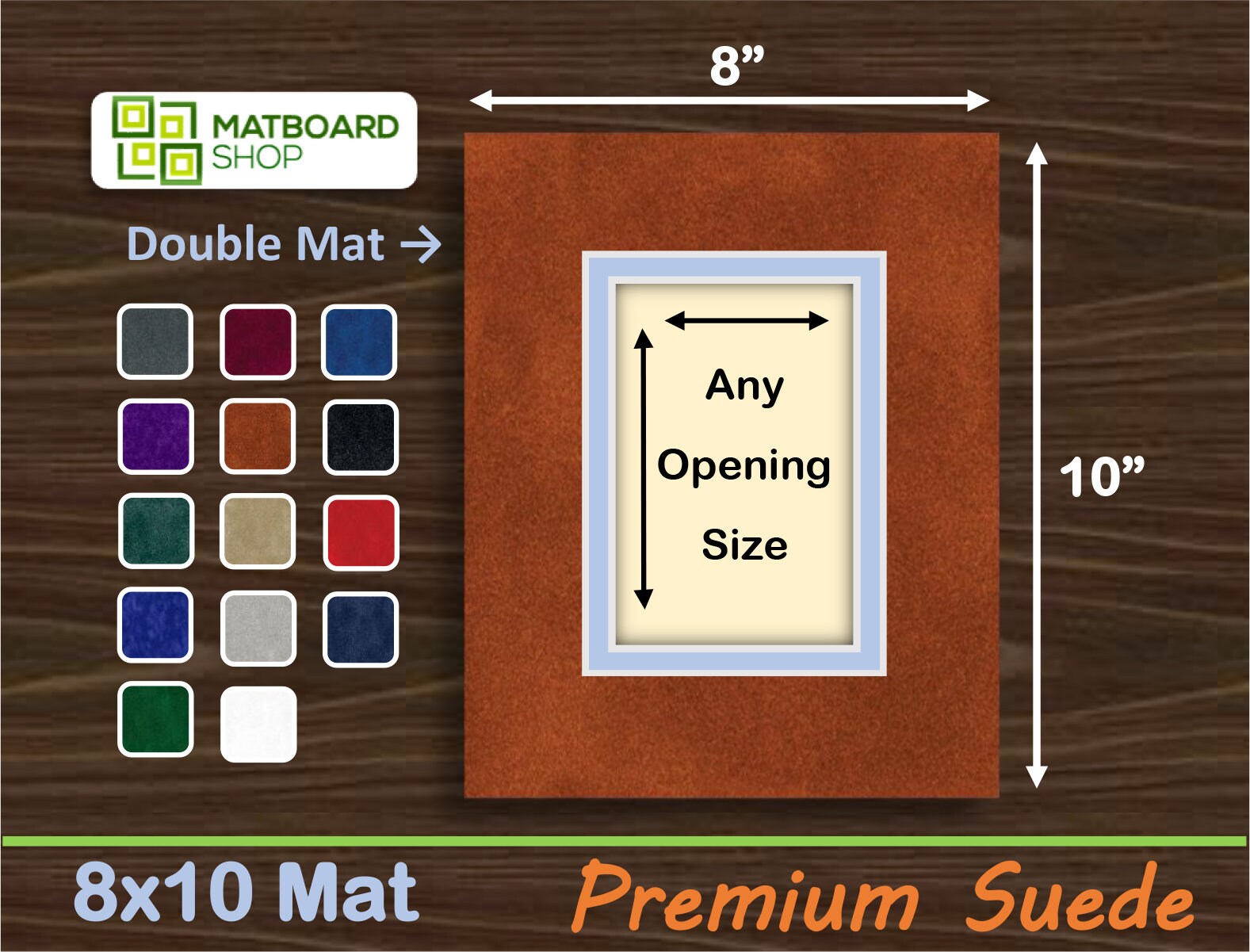 5x7 Mat for 8x10 Frame - Precut Mat Board Acid-Free Pistachio
