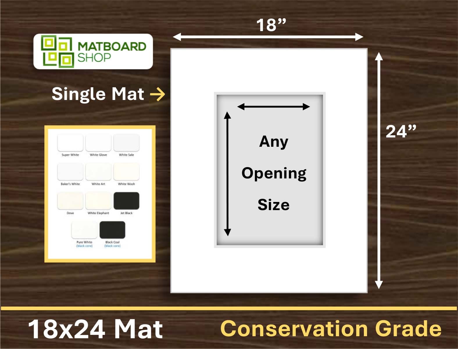 16x24 Conservation White Backing Board