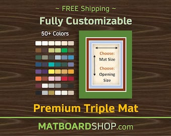 Fully Custom Acid-Free TRIPLE MATBOARD