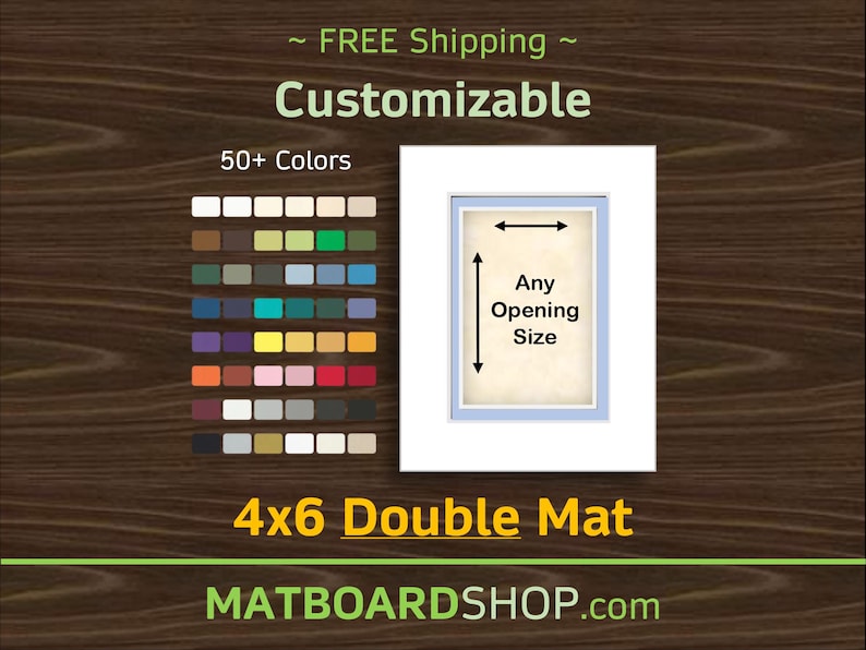 4x6 Custom Acid-Free DOUBLE MATBOARD Bild 1