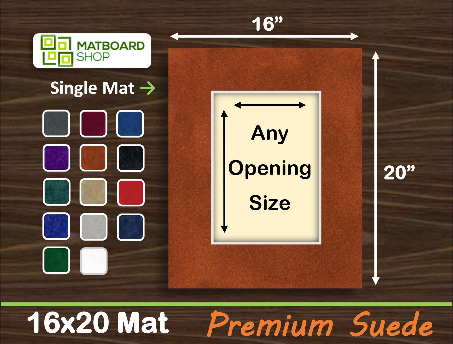 16x20 Suede Matboard 